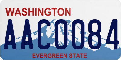 WA license plate AAC0084