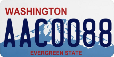 WA license plate AAC0088