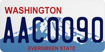 WA license plate AAC0090