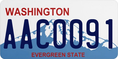 WA license plate AAC0091