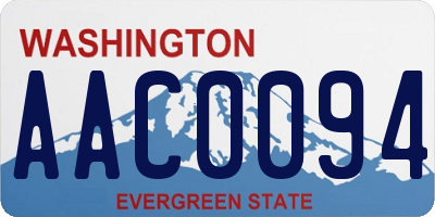 WA license plate AAC0094