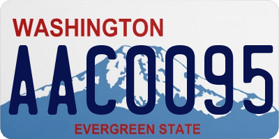 WA license plate AAC0095