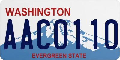 WA license plate AAC0110