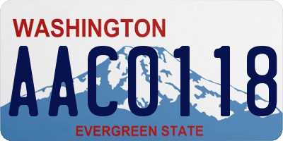 WA license plate AAC0118