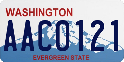 WA license plate AAC0121