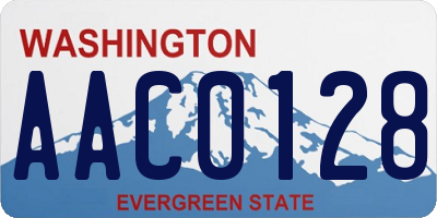 WA license plate AAC0128