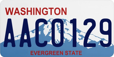 WA license plate AAC0129