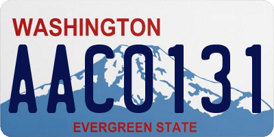 WA license plate AAC0131