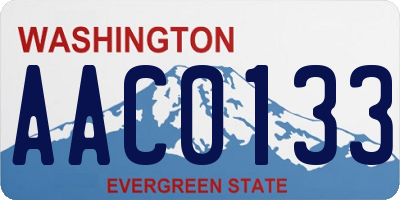 WA license plate AAC0133