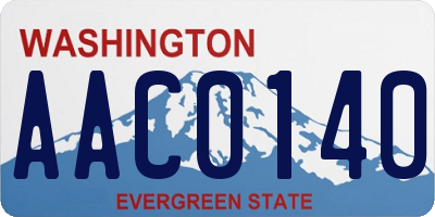WA license plate AAC0140