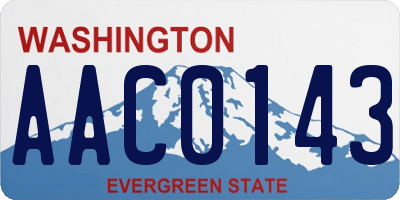 WA license plate AAC0143
