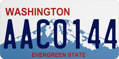 WA license plate AAC0144