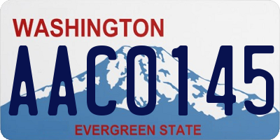 WA license plate AAC0145