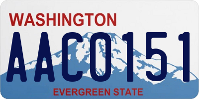 WA license plate AAC0151