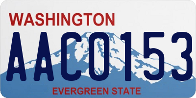 WA license plate AAC0153