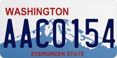 WA license plate AAC0154