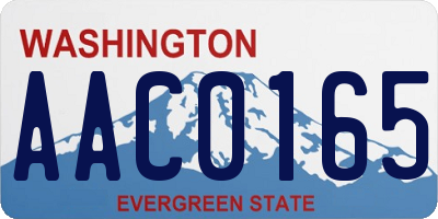 WA license plate AAC0165