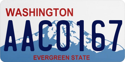WA license plate AAC0167
