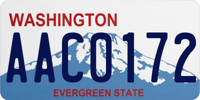 WA license plate AAC0172