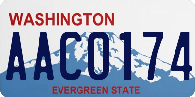 WA license plate AAC0174