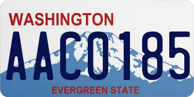 WA license plate AAC0185