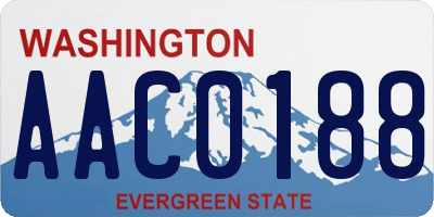 WA license plate AAC0188