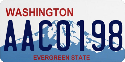 WA license plate AAC0198