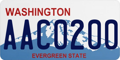 WA license plate AAC0200