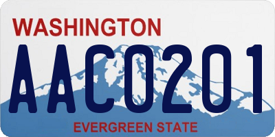 WA license plate AAC0201