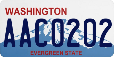 WA license plate AAC0202