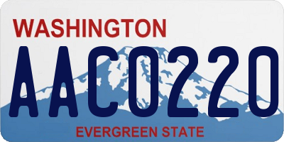 WA license plate AAC0220