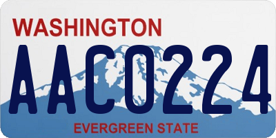 WA license plate AAC0224