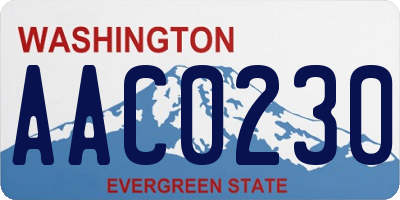 WA license plate AAC0230