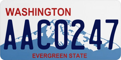 WA license plate AAC0247