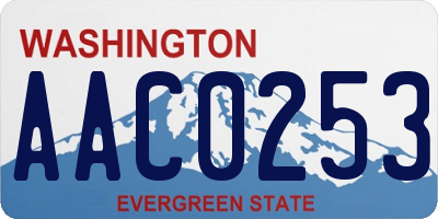 WA license plate AAC0253
