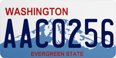 WA license plate AAC0256