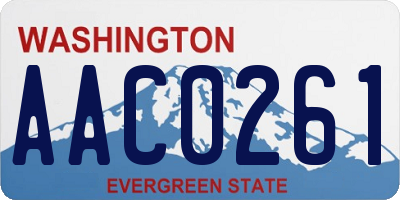 WA license plate AAC0261