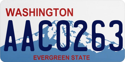 WA license plate AAC0263
