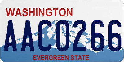 WA license plate AAC0266