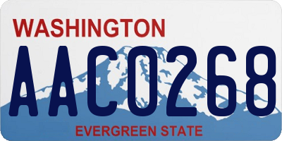 WA license plate AAC0268