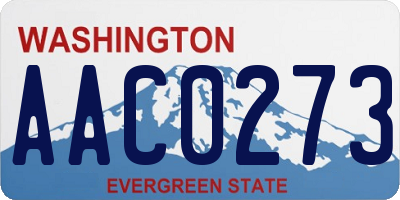 WA license plate AAC0273