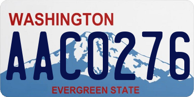 WA license plate AAC0276