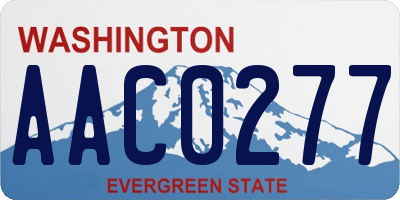 WA license plate AAC0277