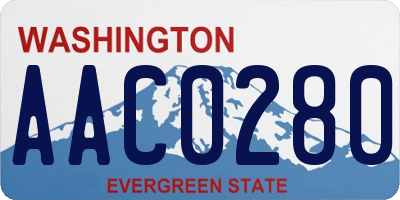 WA license plate AAC0280