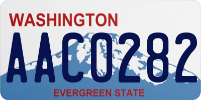 WA license plate AAC0282