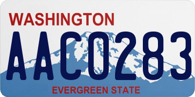 WA license plate AAC0283