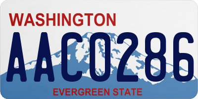 WA license plate AAC0286