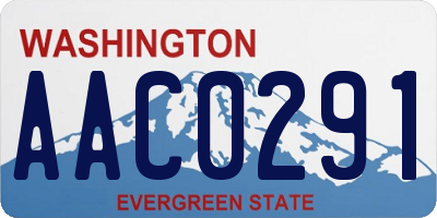 WA license plate AAC0291