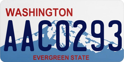 WA license plate AAC0293