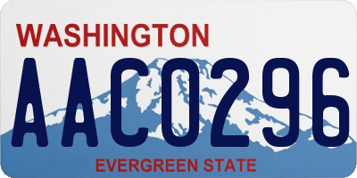 WA license plate AAC0296